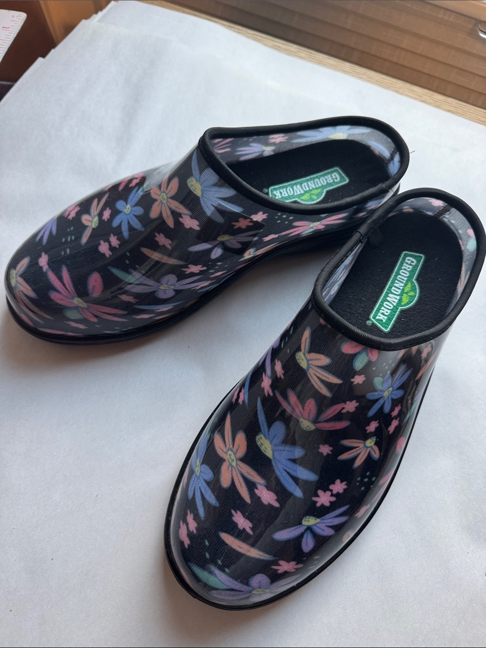 Garden Work Waterproof Slip On Garden Shoe Womens 9 clog Inserts Washable Floral